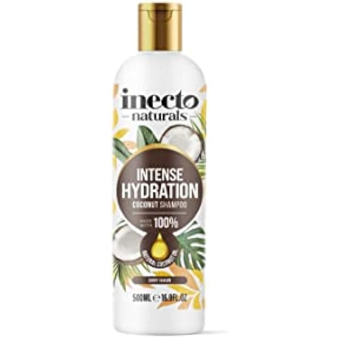 INECTO Natural Coconut Shampoo 500ml, Super-Creamy Infused with Pure Organic Coconut Oil, Silky Smooth Relief, Hydrated Hair - Image 1